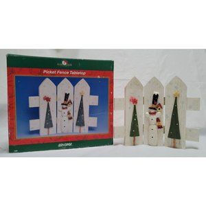 Snowtown Kurt S Adler Snowman Picket Fence Tabletop Display Christmas Holiday